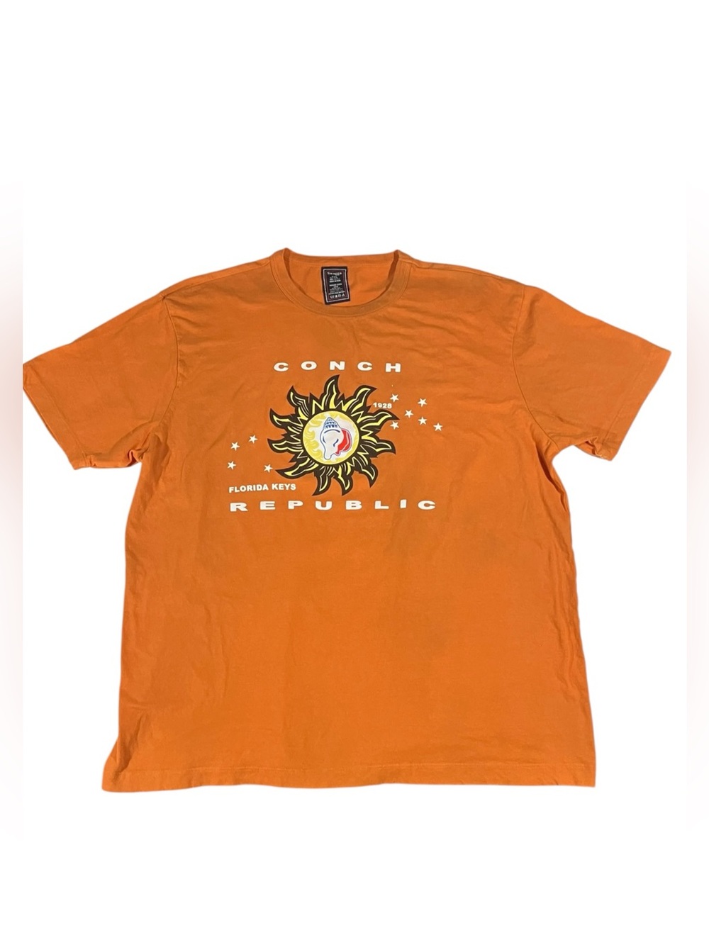 Swagga Conch Republic Florida Keys Orange Graphic Tee Crew Neck Cotton 3XL